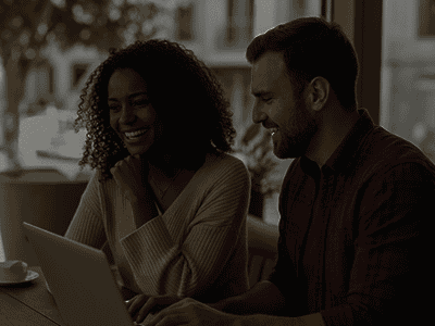 two people working on a laptop
