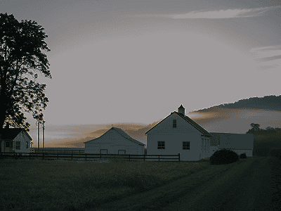 a house in a farmland