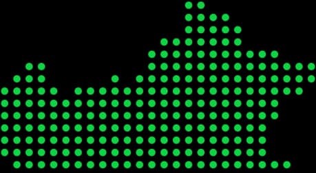 Visualization of a neighborhood map area with green dots representing activity for recently sold homes.