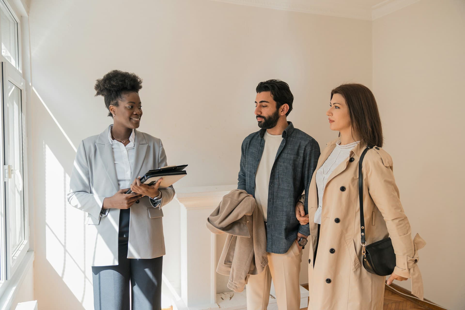 Real estate clients working with their realtor