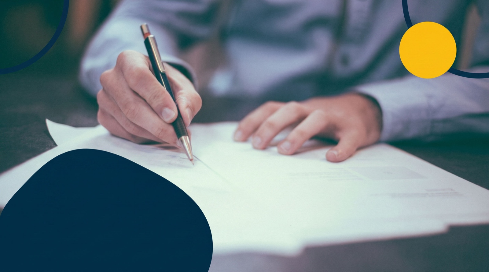 A homebuyer signing a real estate contract with a pen, representing an Agreement of Purchase and Sale in Ontario.